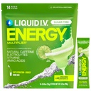 Liquid I.V.® Hydration Multiplier Sugar-Free + Energy - Lime Margarita Mocktail | Electrolyte Powder Drink Mix | 1 Pack (14 Servings)