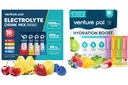 Venture Pal Sugar-Free Electrolyte Powder Combo Pack – Daily Hydration & High Sodium Electrolyte Mix | Zero Calories | 32 Sticks Total