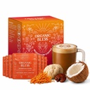 Organic Bless Instant Mushroom Coffee Sachets — 10-Count Travel Trial Pack | Lion's Mane, Reishi & Cordyceps Fruiting Body, Dual-Extracted | Coconut Milk + MCT Latte | 31mg Caffeine, No Crash
