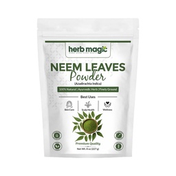 Herb Magic Neem Leaf Powder 8 oz (227 g / 0.5 lb) – 100% Pure, Natural & Finely Ground | For Skin & Hair Care | Azadirachta indica