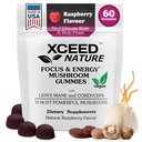 Lions Mane & Cordyceps Mushroom Gummies - 10in1 Supplement - for Focus, Energy, Mood, Memory & Clarity - 60 Pcs