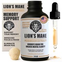 Lion's Mane Extract Mushroom Tincture - Focus, Memory & Clarity Support - 2 oz, Lion’s Mane Supplement Liquid Extract | Dual-Extracted from USA-Grown Fruiting Bodies, Mushroom Drops Nootropic
