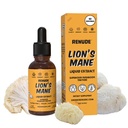 Renude Lion's Mane Liquid Extract - Mushroom Tincture, Lions Mane Drops, Supplement for Brain & Immune Support, Promotes Focus & Memory, Superfood Elixir for Men & Women, Alcohol Free, Vegan - 2 oz