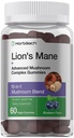 Horbaach Lions Mane Supplement | 60 Gummies | 10-in-1 Mushroom Complex | with Turkey Tail, Reishi, Cordyceps, Chaga, Maitake, and Shiitake | Blueberry Flavor | Non-GMO & Gluten Free