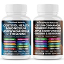 Cortisol Supplements for Women and Men with Magnesium, Ashwagandha, Rhodiola Rosea, L-Theanine & Ceylon Cinnamon Apple Cider Vinegar Turmeric Curcumin Panax Ginseng Berberine Vegan Capsules