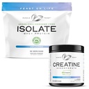 Muscle Feast Isolate + Creatine Bundle: 1 Whey Protein Isolate (Unflavored, 2lb) + 1 Creatine Powder (Unflavored, 300g) | Premium Supplements, Vegetarian, Gluten Free