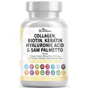 16 in 1 Collagen Supplement - Peptides Types I,II,III & V with Biotin, Keratin, Hyaluronic Acid, Saw Palmetto, Vitamins C & E, Apple Cider Vinegar & PABA - Nail Skin & Hair Health Support Capsules