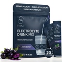 EVOLV Electrolytes Powder Packets – Electrolyte Packets with Palatinose, Instant Hydration Drink for Recovery, Non-GMO – Hydration Sticks for On-The-Go Use (Pack of 20)