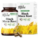 Wild & Organic Black Maca Root Capsules for Women & Men 500 mg - Maca Root Extract for Overall Support - 60 Vegan Capsules - Men & Women Supplement - 60 Days Supply - Non-GMO, No Fillers, Gluten-Free