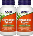 NOW Foods Astragalus 70% Extractract 500mg, Veg-Capsules, 90-Count (Pack of 2)