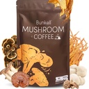Bunkell Mushroom Coffee, Instant Coffee Blend with 6 Adaptogenic Mushrooms (Lion's Mane, Reishi, Cordyceps, Shiitake, King Trumpet & Turkey Tail) for Energy, Digestion & Immune Support, 50 Servings