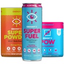 EBOOST Super Fuel Blue Raspberry Energy Drink Super Powder Orange Electrolyte Drink Mix and POW Blue Raspberry Pre Workout Bundle
