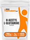 BulkSupplements.com N-Acetyl L-Glutamine Powder - Glutamine Supplement, L Glutamine Powder - Gut Health & Recovery, Glutamine 750mg - Gluten Free, 750mg per Serving, 1kg (2.2 lbs)