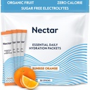 Nectar Hydration Packets - Electrolytes Powder Packets - No Sugar or Calories - Organic Fruit Liquid Daily IV Electrolytes Powder for Dehydration Relief and Rapid Rehydration (Orange 30 Pack)