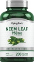 Piping Rock Neem Leaf Capsules | 950mg | 200 Powder Pills | Herb Extract Supplement | Azadirachta Indica | Non-GMO, Gluten Free