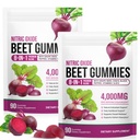 Bee troot Gummies, 2 Pack Zero Sugar 8 in 1 Beet Root 4,000mg with Grape Seed Extract & CoQ10，Vitamin B12, C - 90 Count