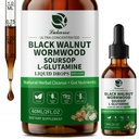 Lukaree Wormwood Black Walnut Soursop Cleanse for Humans – with L-Glutamine Prebiotics & Zinc for Gut Health & Digestive Comfort – Mood, Immune & Energy Support – Vegan Gluten-Free