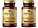 Solgar Vitamin D3 (Cholecalciferol) 25 mcg (1000 IU), Natural Strawberry Banana Swirl - 100 Chewable Tablets - Non-GMO, Kosher - 100 Servings (Pack of 2)