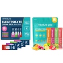 Venture Pal Electrolyte Powder Variety Pack – Sugar-Free Hydration Mix with High Sodium & Daily Vitamins | Keto, Vegan, Paleo Friendly | Zero Calories | 16+16 Sticks