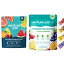 Venture Pal Sugar Free Electrolyte Powder Packets Bundle – Daily IV Hydration + Enhanced Party Recovery Formula | 5 Vitamins & 7 Electrolytes | Keto, Vegan, Non-GMO | 2 Flavors, 32 Sticks Total