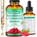Magnesium L-Threonate 1000mg, Magnesium Threonate Enriched with Theanine, Apigenin, and Lemon Balm, Designed to Support Brain Health, Sleep & Memory, Featuring a Natural Raspberry Flavor, 60ml