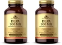 Solgar DLPA 500 mg, 100 Vegetable Capsules - Free Form DL-Phenylalanine - Supports Central Nervous System - Vegan, Gluten Free, Dairy Free, Kosher - 100 Servings (Pack of 2)