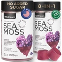 Multimineral Sea Moss Gummies 3000 Mg with Probiotic, Bladderwrack, Black Seed Oil, Ashwagandha, Burdock Root (2 Pack) - Irish Seamoss for Immunity, Thyroid and Gut Health - Vegan, Sugar Free
