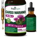 8-in-1 Milk Thistle (Cardo Mariano) Extract Drops, Herbal Liver Detox Cleanse Supplement, Full Body Detoxification & Immune Support w/Artichoke Turmeric Burdock Horsetail Echinacea. 2oz
