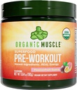 Organic Muscle Organic Pre Workout Powder, Passionfruit Guava — USDA Organic Superfood Blend | Maca, Beet Root, Cordyceps, Rhodiola | 150mg Natural Caffeine, Vegan, No Jitters, 20 Servings