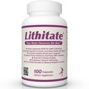 Lithium Aspartate 10mg | Supports Cognitive Function & Brain Health with Aging | NSF Certified | Promotes Mental Clarity, Healthy Mood & Longevity | Natural Supplement | 100 Capsules