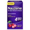 Dramamine Nausea Relief Ginger Chews 20 Count and Nauzene Upset Stomach Relief Wild Cherry Chewable Tablets 56 Count