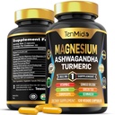 Magnesium Supplement -120 Capsules for 2 Months Supply - with Vitamin C, Ashwagandha, Turmeric, Panax Ginseng & More