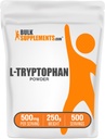 BulkSupplements.com L-Tryptophan Powder - Tryptophan Supplement, Amino Acid Supplement - Gluten Free, 500mg per Serving, 250g (8.8 oz) (Pack of 1)