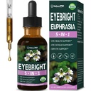 Eyebright Herb Eye Health Drops, Bilberry & Blueberry Liquid Extract Herbal Liquid for Eye Fatigue Relief & Dry Eyes Support. Euphrasia Officinalis para Los Ojos. 2oz