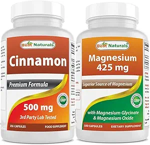 Best Naturals Cinnamon 500 mg & Magnesium Glycinate 425 mg