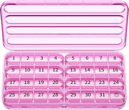 Zoksi Monthly Pill Organizer 1 Times a Day, 30 Day Pill Box Organizer,One Month Pill Case for Travel, 31 Day Daily Medcine Container for Vitamins, Supplement & Medication(Purple)