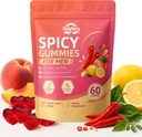 Suiyilary Spicy Gummies Cubes for Couples, Adults Hot Peach Gummy with Chili Pepper, Muira Puama, Maca Root and Epimedium, Plant-Based Daily Wellness Support, Vegan, Non-GMO – 60 Gummies