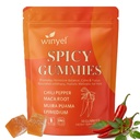 Spicy Gummies Cubes - Hot Peach Flavor - Chili Pepper, Maca Root & Muira Puama - Herbal Supplement for Energy, Mood & Vitality - Romantic Mood Enhancer for Couples