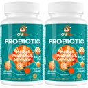 Probiotics for Women & Men - 300 Billion CFU, 24 Strains Probiotic + 15 Organic Herbs Prebiotics Blend, for Overall Digestive Gut Health, Immune, Constipation & Bloating, Shelf Stable - 4 Month Supply