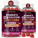 40+ Women's Calcium Citrate Gummies 1200mg with Magnesium Zinc D3 K2 B12 B6 | Magnesium Zinc D3 K2 B12 B6 Calcium Chews For Bone, Teeth, Immune, Muscle Support Daily Energy Health, Sugar Free, 120 Count