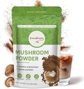 GREENPEOPLE Mushroom Powder Mushroom Supplement - 10-in-1 Mushrooms Lions Mane Powder with Reishi/Cordyceps/Chaga/Turkey Tail/Maitake/Complex for Cognitive Function & Immune Support 60 Servings