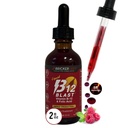Bricker Labs B-12 Blast Liquid Vitamin B12 and Folic Acid Supplement, Support Energy Production, Great Tasting Liquid Vitamin B12 Dietary Supplement in Natural Raspberry Flavor, 2 fl oz Bottle