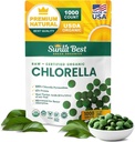 Sunlit Best USDA Organic Premium Chlorella Tablets 1000 Count | 100% Pure Chlorella Superfood Supplement High in Protein, Chlorophyll, Vitamins, & Minerals | Supports Good Health, Wellbeing