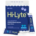 Hi-Lyte K1000 Blue Raspberry Electrolytes Powder Packets, 30 Servings - 1000mg Potassium + Magnesium, Sodium, Trace Minerals - 0 Carbs, 0 Sugar
