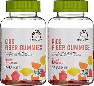   Brand - Mama Bear - Kids Fiber Gummies - Supports Digestive Health, Orange, 60 Count (Pack of 2)