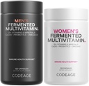 Codeage Daily Multivitamin Bundle: Women's & Men's Multivitamins, B-Vitamins, Probiotics, Food-Based Blends, 120 Capsules Per Bottle
