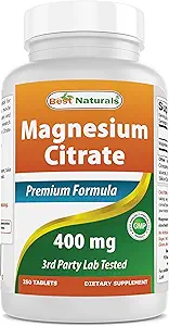 Best Naturals Magnesium Citrate (Citrato de Magnesio) 400mg 250 Tablets (400 mg of Elemental Magnesium per 2 Tablets) (1)