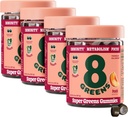 8Greens Supergreens Gummies | Super Greens Powder Superfood Gummy for Metabolism, Immunity & Focus, Digestive Health Enzymes, Organic: Chlorella, Spirulina, Aloe Vera, Peach Flavor, 200 Count