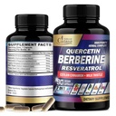 Organic Cadane 7in1 Pure Berberine Supplement with Quercetin, Ceylon Cinnamon, Resveratrol, Milk Thistle, Grape Seed, and Black Pepper - 90 Capsules for 3-Month Supply - Immunity Health Support