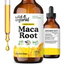 Wild & Organic Maca Root Liquid Drops for Men & Women - Peruvian Maca Tincture for Overall Support - Vegan, Sugar & Alcohol-Free Supplement - 4 fl oz